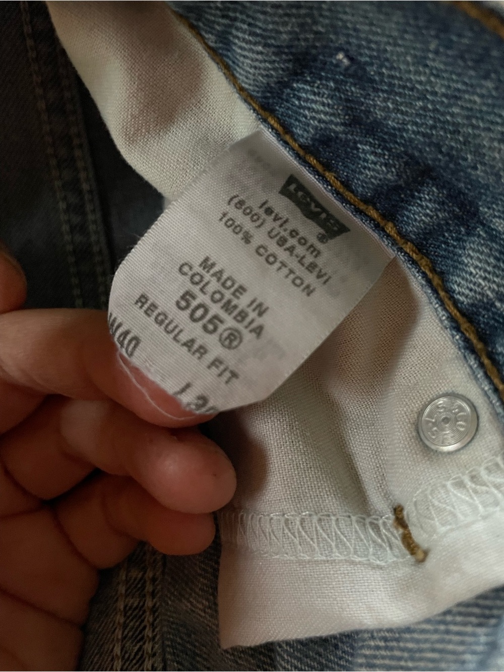 Levi's 505 Relaxed Distressed Denim Jeans - Blue - Picture 5 of 6
